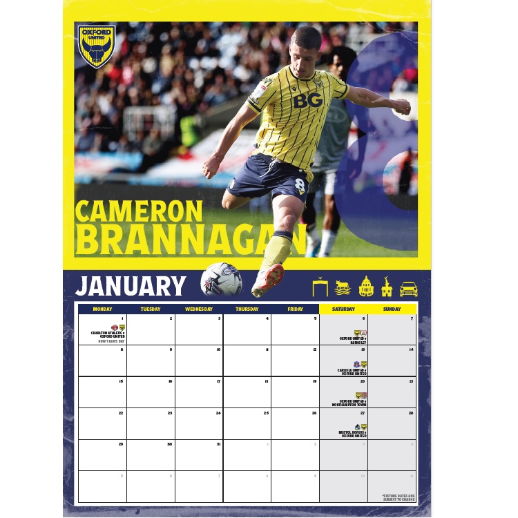 Official Oxford United Calendar 2024